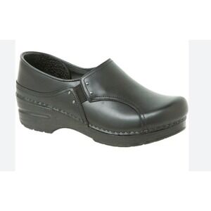 Dansko Phoebe Black Leather Professional Clogs Nursing Work Shoes Womens 39 /8.5